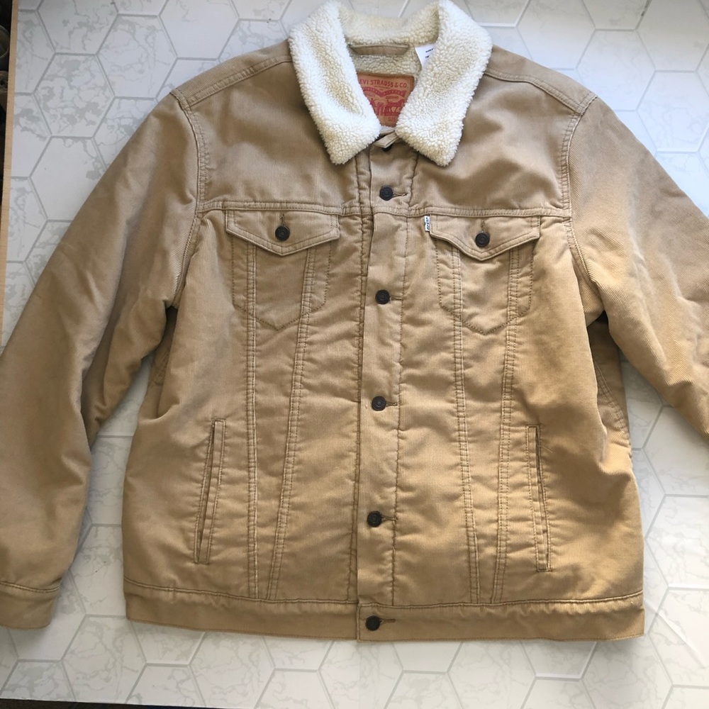 Levi’s Men’s Classic Corduroy Sherpa-Lined Trucker Jacket - Size XXL - Picture 4 of 16